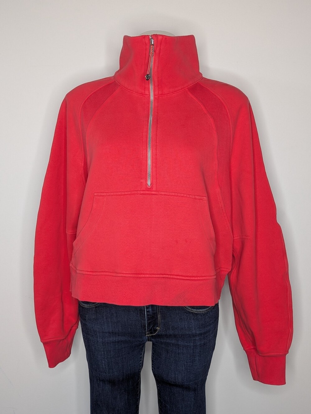 Lululemon Red Scuba Oversized Funnel Neck 1/2 Zip Pullover Sweatshirt M/L